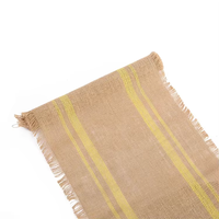 Chemin de table en jute naturelle écologique tissé, style uni, avec pompons, imperméable, poids moyen, pour filles