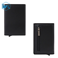 100% Logo Kulit Sapi Bermerek Logo Sesuai Pesanan Kulit Minimalis PU Kulit Pop Up Casing Dompet Kulit Lipat Tiga Logam
