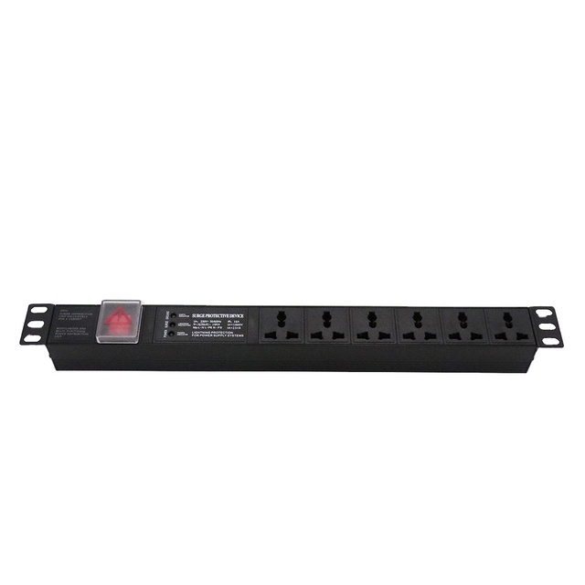 OEM Universal 10A Pdu 19" 1U with 3 Light Filtering Surge Production Grounding Instructions and On/off Switch PDU