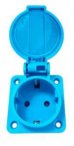 Синяя европейская уличная розетка |   <span class=keywords><strong>16</strong></span>А 250В |   Водонепроницаемый чехол IP54 и защитный кожух в комплекте - Product Image 4