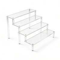 Présentoir à étages transparent en acrylique pour figurines, boîtes mystères, bijoux, parfums, cupcakes – Organisateur et vitrine à niveaux
