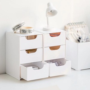 Desktop <b>Storage</b> <b>Drawers</b> <b>Plastic</b> Three Layer Stackable Freestanding Organizer For Desk Neatening Cosmetic Jewelry Makeup <b>Storage</b> - Product Image 1