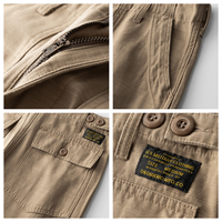 Pantalon droit en coton épais pour homme, style vintage américain, respirant, taille mi-haute, braguette zippée, décontracté, OEM