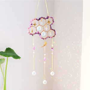 Attrape-soleil en nid d'abeille en gros, best-seller, avec améthyste, citrine, quartz rose, décoration intérieure en cristal - Product Image 2