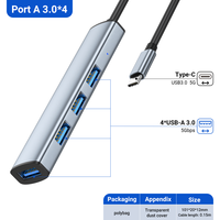 ULT-unite Hub USB 3.0 Tipo-C a USB-A de 4 Puertos, Pequeño, Económico, de Aleación de Aluminio, Velocidad de Transferencia de Datos de 5 Gbps, en Stock