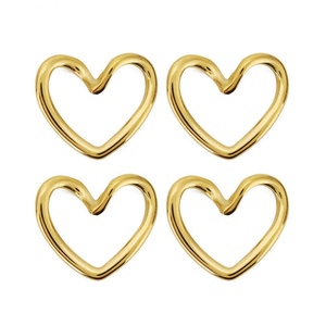 Breloque Cœur de Luxe en Acier Inoxydable Plaqué Or 14k 18k, Anti-ternissement et Étanche, pour la Fabrication de Bijoux – Création par un Fabricant Spécialisé - Product Image 1