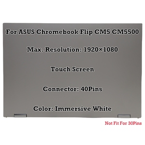 หน้าจอสัมผัสขนาด 15.6 นิ้วสำหรับเปลี่ยน <span class=keywords><strong>ASUS</strong></span> <span class=keywords><strong>Chromebook</strong></span> <span class=keywords><strong>Flip</strong></span> <span class=keywords><strong>CM5500</strong></span> FHD 1920X1080 60Hz 40 พิน ชุดจอ LCD พร้อมดิจิไทเซอร์ - Product Image 1