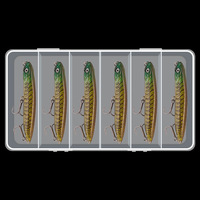 Simulation crayon leurre appâts de pêche 9.8cm/18g en plastique boîte longue coulée naufrage lent bar perche engrenage 6 pièces pour carpe cible