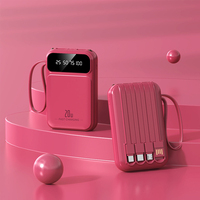 Chargeur portable OEM avec logo, haute capacité 20000 mAh, nouvelle batterie externe à charge rapide 10000 mAh, 4 câbles intégrés, mini batteries externes