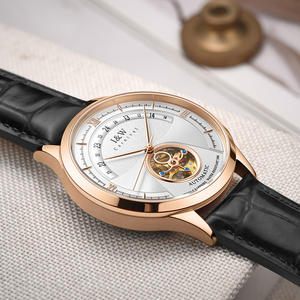 Montre mécanique automatique pour homme IW Carnival Casual Tourbillon, style squelette, bracelet en acier inoxydable or rose, boîtier en acier inoxydable, pour les affaires - Product Image 2