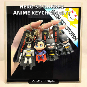 Nouveau porte-clés mousqueton GN Heroes Thor 3D en caoutchouc écologique à transfert thermique, portable, anime Spider-Man, Batman, Flash, <span class=keywords><strong>Hulk</strong></span>, <span class=keywords><strong>voiture</strong></span> - Product Image 2