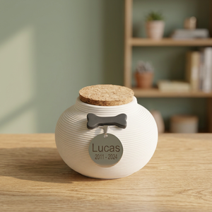Nouvelle conception pour urne funéraire en céramique classique moderne et écologique de forme ronde de 400 ml pour tous les animaux - Product Image 3