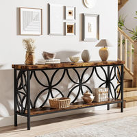 Meuble d'entrée en pin massif, table d'appoint décorative vintage pour salon, style Wabi-Sabi minimaliste, pour la décoration derrière le canapé