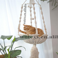 PH792 Mignon bohème Crochet d'animal familier de corde de meubles Macramé chat hamac suspendu Tissé chien lit murale En Macramé chat swing cadeaux amoureux