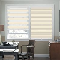 Persianas Zebra para Ventanas, Persianas Enrollables Opacas Inalámbricas de Tamaño Personalizado, Persianas de Doble Capa Transparentes para Día y Noche