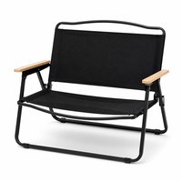 Chaise de camping pliante robuste à double siège en acier haute teneur en carbone, portable, pour extérieur, plage, salon, siège double, camping, pique-nique, voyage