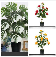 Huaien 60cm-180cm oiseaux artificiels de paradis plantes Real Touch voyageur banane arbre artificiel pour la décoration intérieure de la maison