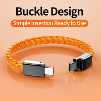 Kabel Data Model Gelang Konektor Type-C/Micro USB Kulit Anyaman Paduan Seng Gelang Tangan-Pasokan Langsung dari Produsen