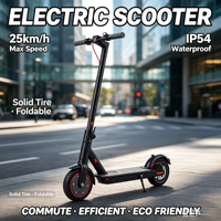 Trottinette électrique pour adultes, pliable, trottinette électrique de banlieue, batterie au lithium 36V, vitesse de 25 km/h, pneu solide en nid d'abeille, étanche IP54
