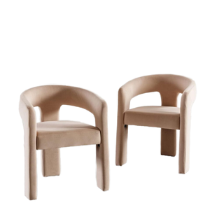 Sedie da soggiorno in tessuto di velluto moderno con schienale aperto a botte sedie laterali da cucina poltrone con accento <span class=keywords><strong>per</strong></span> <span class=keywords><strong>camera</strong></span> - Product Image 5