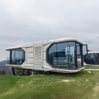 Casa Cápsula de Glamping de Lujo con Sistema Inteligente, Diseño Moderno y Elegante, Modular, Resistente al Viento y a la Lluvia, Personalizable, de Acero Galvanizado