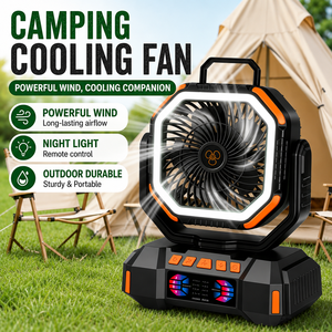 <span class=keywords><strong>Ventilatore</strong></span> da Campeggio Ricaricabile Solare F22S da 40000mAh <span class=keywords><strong>con</strong></span> Telecomando, <span class=keywords><strong>Luce</strong></span> LED e Funzionamento Silenzioso per Auto e Camper - Product Image 2