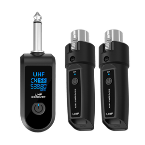 Micro không dây cầm tay chuyên nghiệp 2.4G, chuyển đổi từ không dây sang có dây, chất liệu kim loại, bộ thu và khuếch đại nhạc cụ - Product Image 1