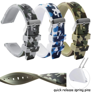 Bracelet de montre en silicone camouflage Upro Universal Fit 20 mm 22 mm 24 mm, attache rapide, bracelet de plongée en caoutchouc - Product Image 3