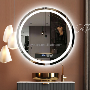 Decoración de baño Sensor de luz Led Resistente Colgado en la pared Marco dorado Desempañador Baño Espelho Led <span class=keywords><strong>Espejo</strong></span> inteligente - Product Image 5