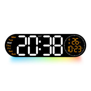 Reloj Despertador LED Digital con Espejo y Calendario, con Números Gigantes RGB, para Mesa de Estudio, Escritorio, Hogar - Product Image 6