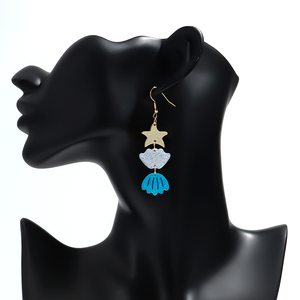 Bijoux de mode d'été Boucles d'oreilles acryliques série océan Boucles d'oreilles créatives coquillages étoiles de mer pour femmes et filles - Product Image 6