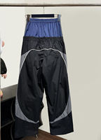 Pantalon de survêtement ample pour homme, haute qualité, personnalisé, mi-long, respirant, coupe-vent, avec poches plissées sur le devant, décontracté, imperméable, grande taille, design patchwork