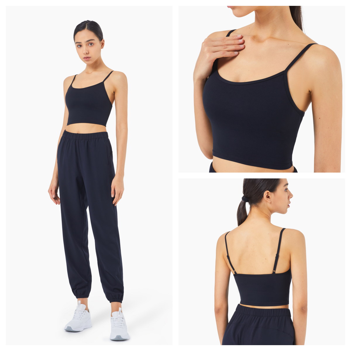 Women's Sports Bra Tank Top with Adjustable Thin Straps Yoga Top with High Elasticity, Form-Fitting, Breathable