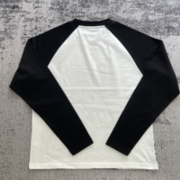 T-shirt à manches longues col rond personnalisé MT1808, 100% coton, imprimé numériquement, coupe ample, tissu épais
