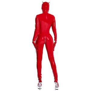 MOGlovers Nightclub Zipper Long Sleeve Bodycon Jumpsuit Leather Plus Size suits Women Spandex Mulher Bodysuits - Product Image 4