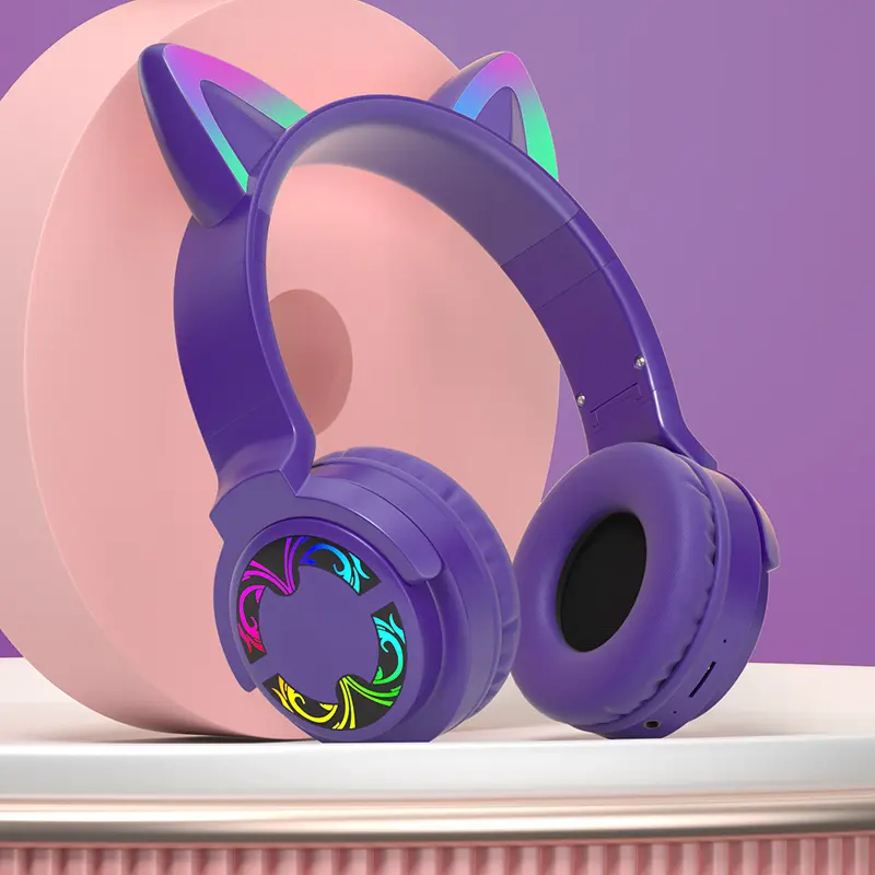 2021 yeni ürün sevimli kulak kız pembe oyun Audifonos çocuk karikatür kablosuz kulaklıklar