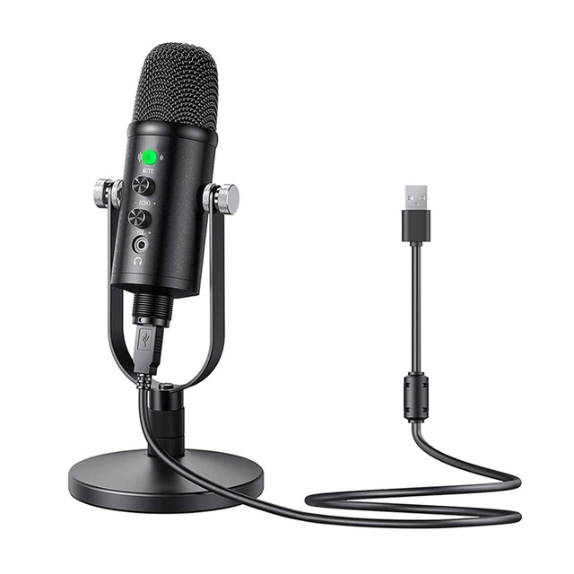 USB Microphone Plug and Play Condenser Computer PC Mic for Gaming Streaming Podcasting