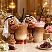 Mini ours en peluche 2026 avec foulard arabe, jouet en peluche doux, ornement de tasse, cadeaux promotionnels personnalisés pour les fêtes