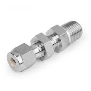 Geschmiedete, langlebige Schott rohr verschraubungen vom Typ swagelok für verschiedene Anwendungen Zwei-Ferrulen-Anschluss schott an NPT-Stecker - Product Image 1