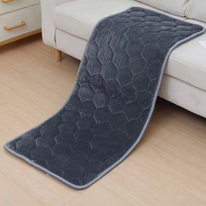 Coussin de canapé rectangulaire antidérapant en peluche de couleur unie pour baies vitrées, adapté à toutes les saisons, pour canapé et banc en cuir de bureau - Product Image 1