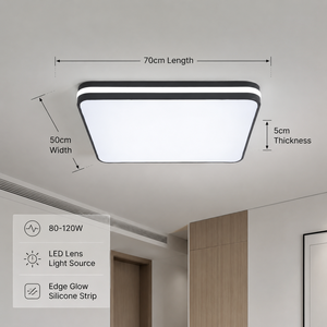 Plafonnier moderne en acrylique et fer, 120W, LED ultra-mince blanc, pour salon, chambre, bureau, décoration de la maison - Product Image 4