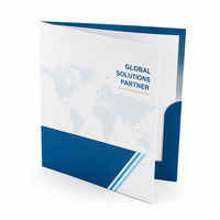 Carpeta de Presentación de Documentos Personalizada con Ranura para Tarjetas de Visita, Papel con Grabado en Relieve o Bajo Relieve