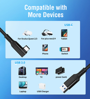 Cable VR Tipo-C de Alta Potencia, 5M, 9V/3A, Carga Rápida, Reproducción Ininterrumpida, Transferencia de Datos de 5Gbps, Trenzado de Nailon 3.2 Gen1 para Juegos