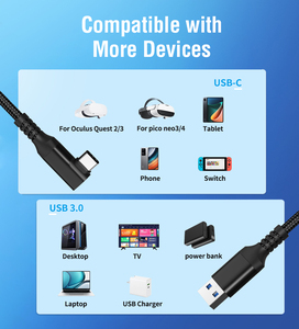 สายเคเบิล <span class=keywords><strong>VR</strong></span> พอร์ตพลังงานพิเศษ 5 เมตร 9V/3A ชาร์จเร็ว เล่นต่อเนื่อง ถ่ายโอนข้อมูล 5Gbps USB 3.2 Gen1 ไนลอน สำหรับเล่นเกม <span class=keywords><strong>VR</strong></span> และคอมพิวเตอร์ - Product Image 5