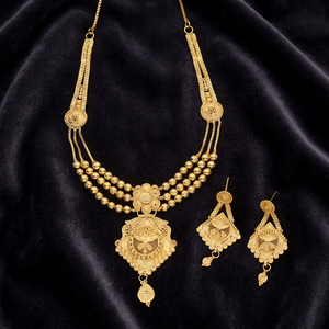 Venta al por mayor 14K 18K 24K oro lleno formando collares cortos, conjunto de joyería de diseño tradicional, conjunto de joyería de moda chapado en oro de latón - Product Image 1