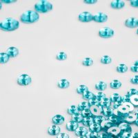 Perles de strass à coudre Lagoon 6 mm en résine époxy turquoise clair, à dos plat, trou central, breloques diamant pour la confection de vêtements, modèle