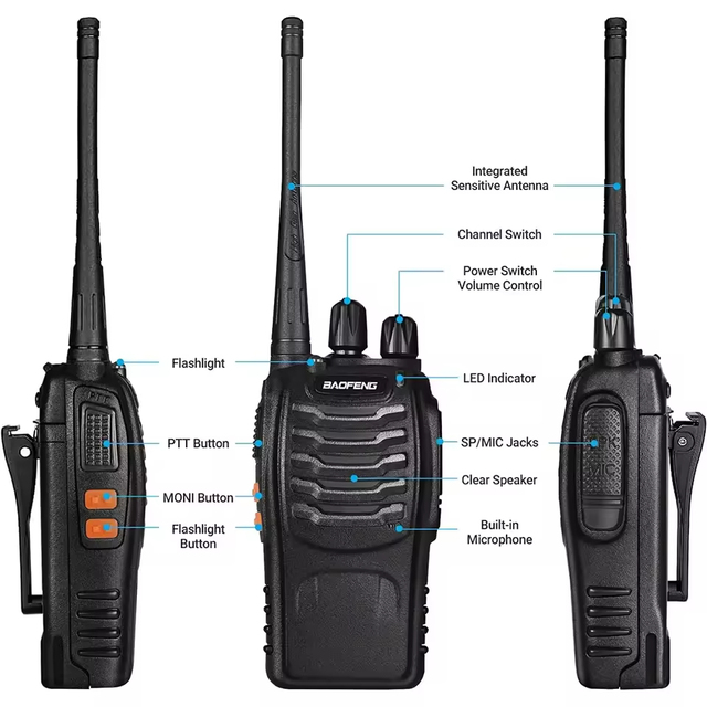 Baofeng Bf 888s Talkie Walkie Bf-888s Uhf Intercom Cb Ham Two Way Radio Call Handheld Walkie Talkie Long Range Walkie-talkie