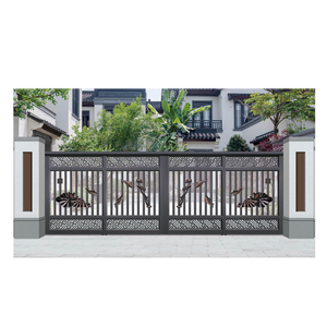Maison Jardin Barrières de Sécurité de Luxe Grille Coulissante Balançoire Entrée Aluminium Porte Principale <span class=keywords><strong>en</strong></span> Fer Forgé Designs avec <span class=keywords><strong>Serrure</strong></span> Intelligente - Product Image 6