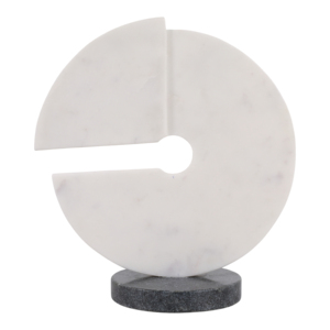 Scultura moderna in marmo su base per l'arredamento del soggiorno, elegante complemento per il bagno e tavolino da caffè, raffinata. - Product Image 4