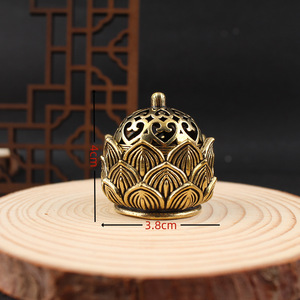 Vintage Style Brass Lotus Incense Burner Hand Made For Religious Use Sandalwood Aromatherapy <b>Diffuser</b> Home Office Decor - Product Image 4